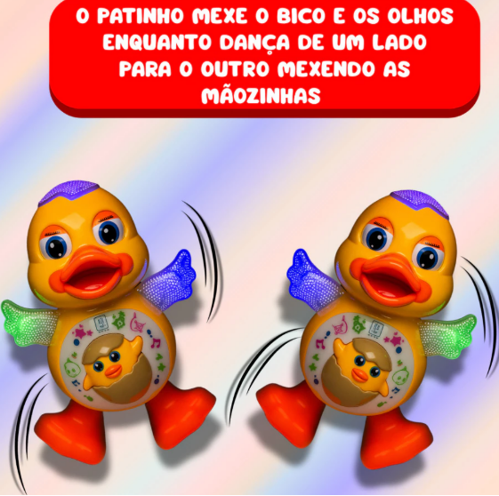 Brinquedo Pato infantil com movimento e música
