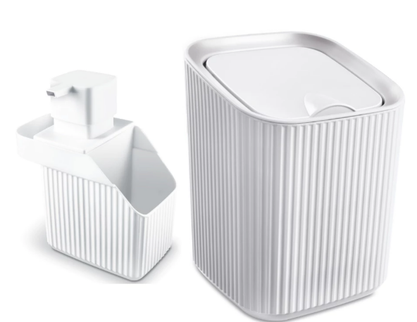 Kit Cozinha Porta Detergente e Lixeira 3L