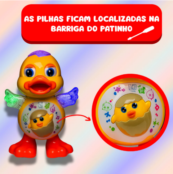 Brinquedo Pato infantil com movimento e música