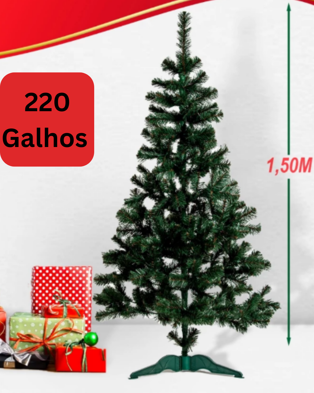 🎄 Árvore de Natal de Luxo Verde – 1,20 m ou 1,80 m