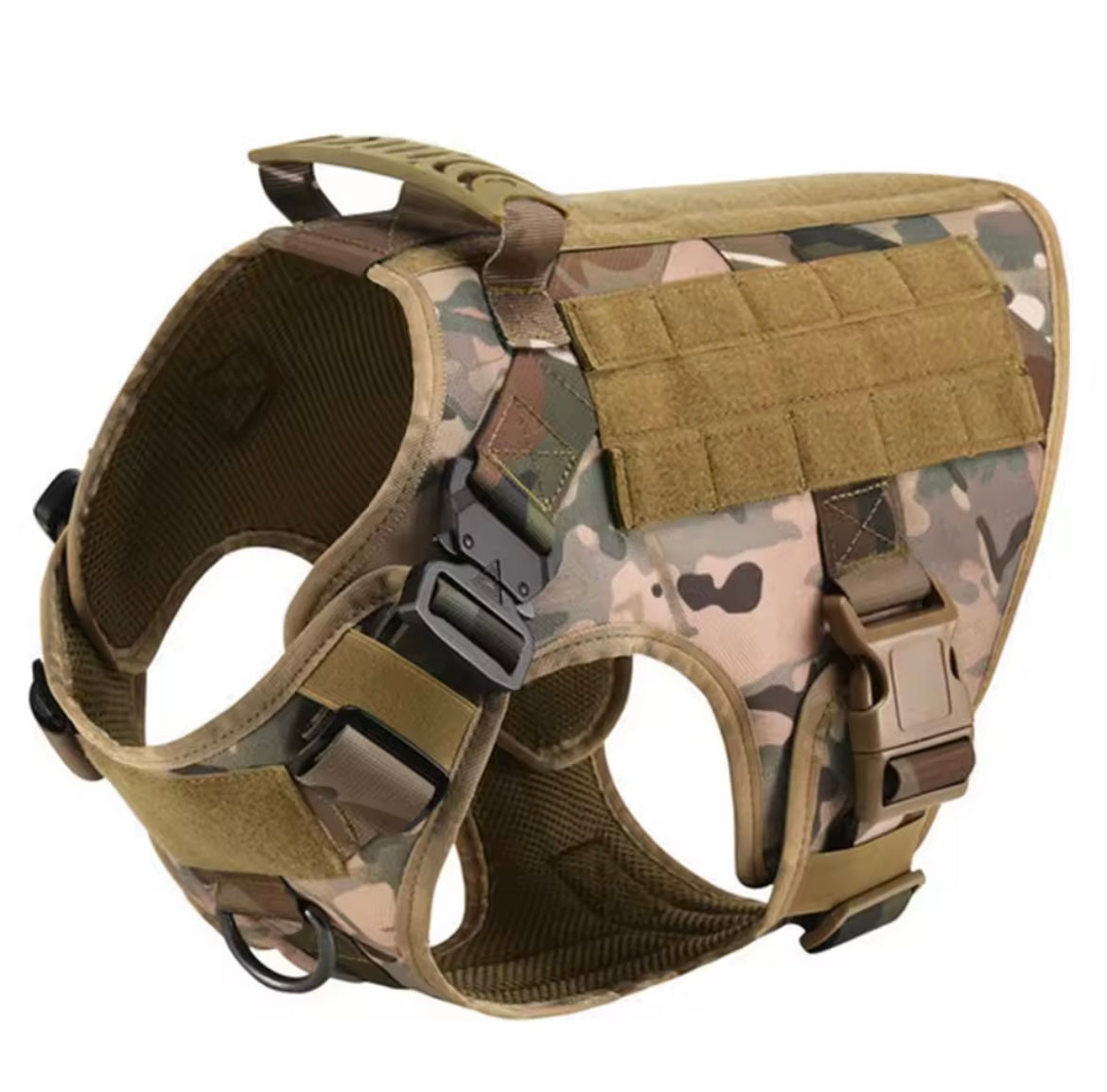 Colar Peitoral Tático Militar para Cães de Grande Porte