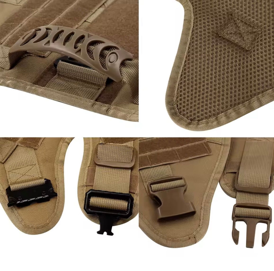 Colar Peitoral Tático Militar para Cães de Grande Porte