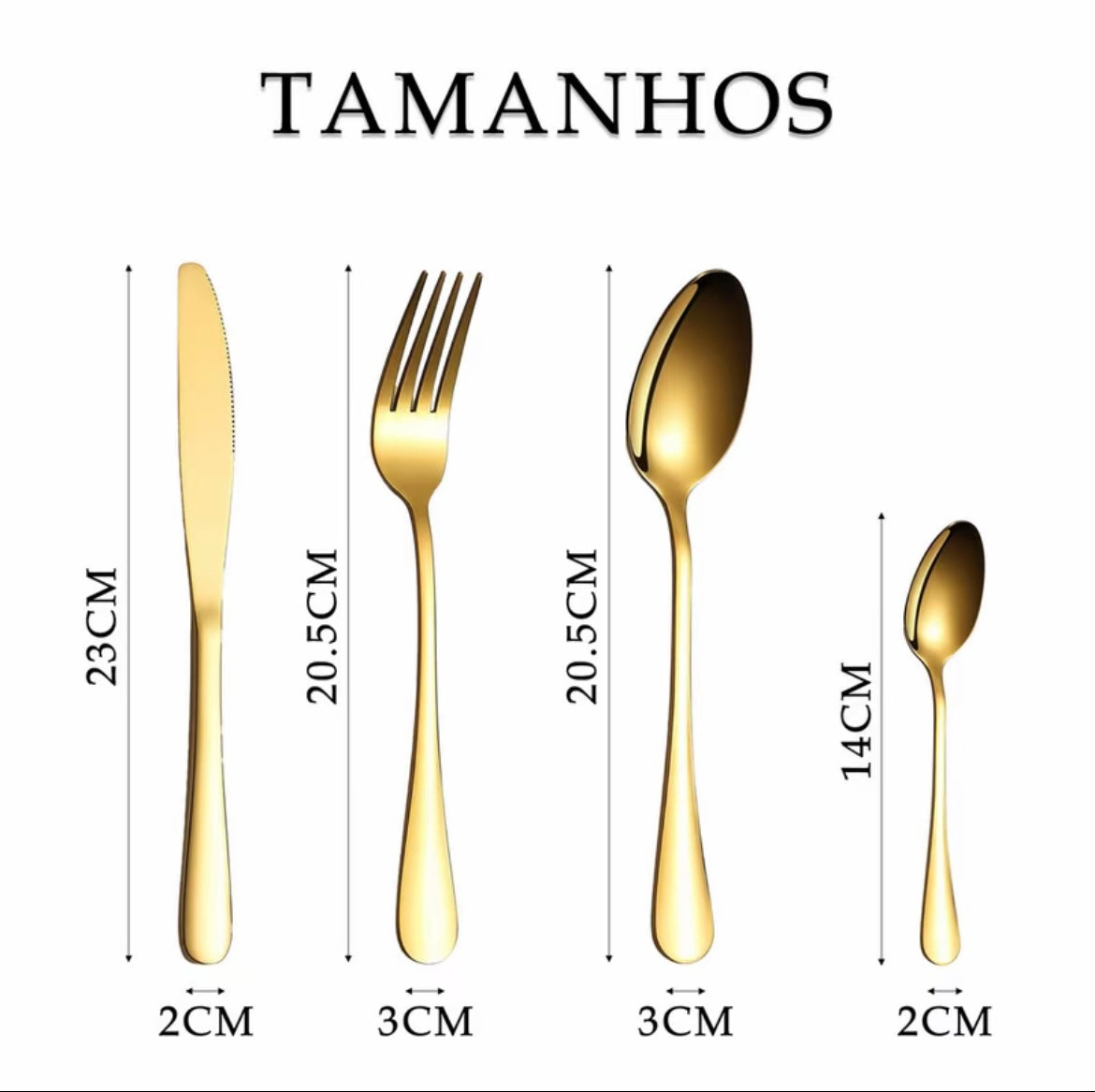 Conjunto De Talheres Dourado/ Prateado De Luxo  Aço Inoxidável 24Unidades