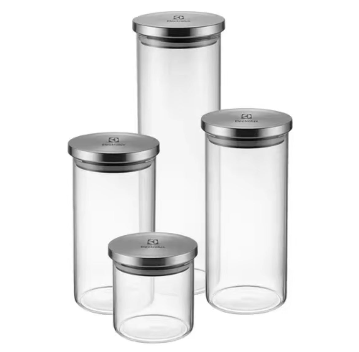 Kit 4 Potes Herméticos Electrolux Vidro Luxuary Vedação