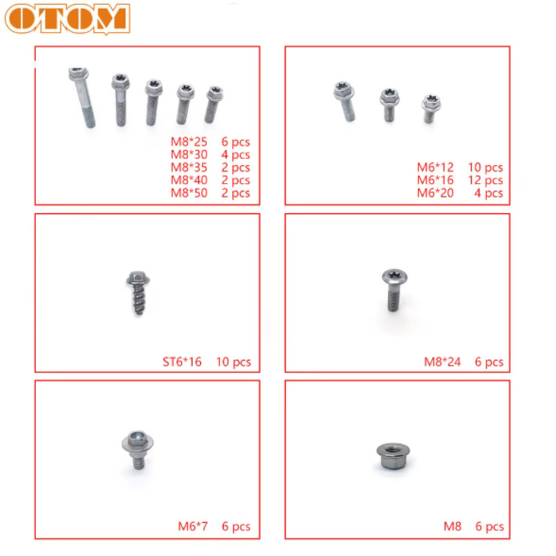 Kit Completo de Parafusos de Reparo M6/M8: Para KTM SX/SXF/XC/XCF/EXC/EXCF/XCW-250/300/350/450